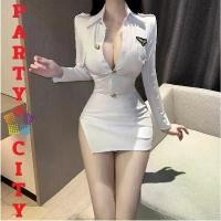 ราคา PARTY CITY ชุด 2 ชิ้น ชุดผู้หญิง ชุดคอสเพลย์sexy แอร์โฮสเตสแขนยาวสีขาว พร้อมหมวก PC-858 ที่นิยมมากที่สุด (1731520553829762263)