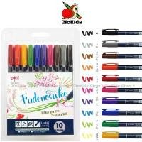 ราคา Tombow Fudenosuke Hard Tip Brush Pen [Set 10 Color] l ปากกาหัวพู่กัน ชนิดหัวแข็ง เซต 10 สี (1732068991842747707)