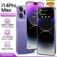 ราคา โทรศัพท์ i14ProMax 5G 7.5นิ้วโทรศัพท์มือถือ รองรับ2ซิม แรม16GB รอม512GB Smartphone Android12.0 4G/5G โทรศัพท์สมา 6800mAh โทรศัพท์สำห รับเล่นเกม แบตเตอรี่มีความทนทาน Mobile phone (1731923255701243359)