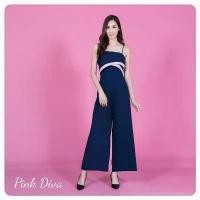 ราคา จั้มสูทขายาว Lylajumpsuit#PK4 jumpsuit ออกงาน จั้มสูทสายเดี่ยว ทูโทน by Pink Diva ขายดีประจำเดือนนี้ (1732165399403267994)