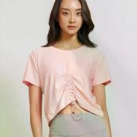 ราคา Calypso Front Lace T-Shirt (Pink/Black) เสื้อคลุมออกกำลังกาย เสื้อครอป ชุดออกกำลังกาย (1731895077078074468)