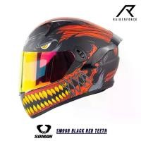 ราคา หมวกกันน็อค SOMAN - SM968 Black Red Teeth (1730140053854455878)