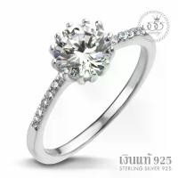 ราคา 555jewelry แหวนเงินแท้ Silver 925 แหวนEngagement ring ฝังเพชรCZทรงกลมเม็ดกลาง รุ่น MD-SLR047 (1731600683122461092)