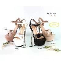 ราคา SALE ขาว 35 รองเท้าส้นสูง 6 นิ้ว เสริมหน้าสูง 2 นิ้ว หนังแก้ว หน้าไขว้ ทรงสวย เปิดหลังเท้า รัดข้อ ขายดี (1731769142287501049)