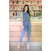 ราคา (Sale ไม่มีสายผูกเอว) จั๊มสูทยีนส์ขายาว งานป้าย Lovers shop SizeS ***มือ1ป้ายห้อย คลังสินค้า (1731916219158987970)