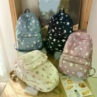 ราคา กระเป๋าเป้พิมพ์ลายดาว สีขาว กระเป๋านักเรียนสไตล์ Back To School พิมพ์ลายดาว ความจุมาก เหมาะสำหรับใช้ในโรงเรียน (1730698070705932626)