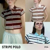 ราคา RYA Stripe Polo Shirt เสื้อโปโล คอปก ผ้าลาคอส ลายทาง (1732070923584636195)
