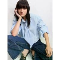 ราคา [Pomelo] เสื้อเชิ้ตคอปกผูกโบว์ / Necktie Cropped Shirt (1732137239290020955)