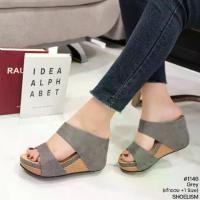 ราคา [COD] Top 5 Best seller 1 ไซส์ 1146 #SHOELISMรองเท้าเตารีด Wedge shoe 2 ตอนหุ้มส้น (1731807464686519959)