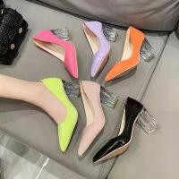ราคา รองเท้าส้นสูง 3 นิ้ว 35-43 รองเท้าแฟชั่นผู้หญิง รุ่นใหม่ หัวแหลมไซส์ใหญ่ heels Shoe ที่นิยมมากที่สุด (1732197437661152334)