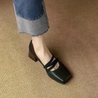 ราคา รองเท้าหนังแท้ ทรง Niche Ins~ หัวเหลี่ยม ทรงตื้น น้ำหนักเบา สีน้ำตาลย้อนยุค รองเท้าส้นกลาง อเนกประสงค์ สำหรับผู้หญิง greek feet shoe boho toms (1731763411816450706)