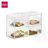 ราคา Deli กล่องใส่รองเท้า กล่องรองเท้า กล่องเก็บของเล่น วางซ้อนกันได้ แข็งแรงทนทาน เปิดฝาหน้า แบบโปร่งใส Shoe Box สินค้าดี (1732104595398166347)