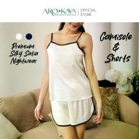 ราคา Arokaya Silky Satin Camisole and Shorts ชุดนอนซาติน เสื้อสายเดี่ยวและกางเกงขาสั้น ผ้านิ่มใส่สบาย รุ่น Lyla - AC2503 (1729995658367240679)