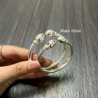 ราคา MaKe Silver กำไลข้อมือหัวบัว5.9มิล(2บาท) เงินแท้92.5% แถมฟรีน้ำยาล้างเงิน 30ml (1731704118442165458)
