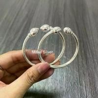 ราคา MaKe Silver กำไลข้อมือหัวบัว4.5มิล(1บาท)เงินแท้92.5% แถมฟรีน้ำยาล้างเงิน 30ml (1731704462001472722)
