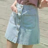 ราคา Short skirt for women Denim Skirt Female Korean Style Student Breasted High Waist Denim Short Skirt Female Summer Skirt A-line Skirt Umbrella Skirt Denim Hip-hugging Clothing ผู (1730975236902980113)