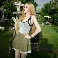 ราคา กระโปรงลินินสีเขียวขี้ม้า Posyy Style(โพซี่ สไตล์) (1731799204676404265)