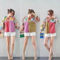 ราคา เสื้อคอตตอนอินเดียคอกลมวีหน้า แขนสามส่วน แต่งผ้าต่ออกและแขน ป้าย Perfect Style (1731377255750535133)