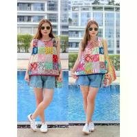 ราคา เสื้อคอตตอนอินเดียแขนกุดคอกลม ผ้าตัดต่อคละลายทั้งตัว แต่งชายปุย ป้าย Perfect Style (1731408852188300293)