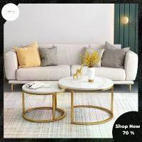 ราคา [ส่งฟรี] Garish FurnitureLiving table table centerpiece table sofa sofa table mid living stripe marble round table coffee table furniture decoration living room table front sofa (1732153049423316828)