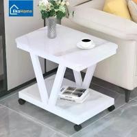 ราคา Ekohome โต๊ะหินอ่อน พร้อม ล้อเลื่อน ขนาด 50/60 ซม. หินอ่อนแท้ วางของได้ โต๊ะข้าง โต๊ะโซฟา Side Table (1731653150441440450)