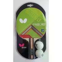 ราคา 【จัดส่งจากประเทศไทย】 BUTTERFLY ไม้ปิงปอง บัตเตอร์ฟลาย Table Tennis Stayer 1800+2Ball #371043 (659) (1731486703378073392)