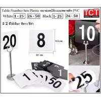 ราคา ป้ายหมายเลขโต๊ะPVC เบอร์โต๊ะ ป้ายหมายตั้งเลขโต๊ะพลาสติก เซ็ตหมายเลขโต๊ะ 1-25 /26-50/1-100 Table Numbers Set (1731768672033867630)