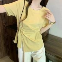 ราคา ofsshop28 tmmSummer pleated slit short sleeved t-shirt, fat mm size large20250428 ซักผ้า กระดาษทิชชู่ เช็ดหน้า กระดาษทิชชู บล็อกบัสเตอร์ ခေါင်းအုံးစွတ် BEST TREND เช็ดมือ (1731292138880468258)