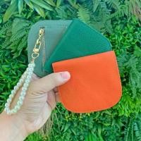 ราคา จัดส่งถึงบ้าน ( แถมฟรีพวงกุญแจมุก ) กระเป๋าสตางค์ หนังวัวแท้ Wallet น่ารัก มินิมอล ที่ใส่เหรียญ กระเป๋าใบสั้น S7-72 (1732068601129960688)