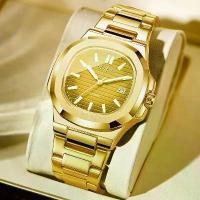 ราคา นาฬิกาจักรกลอัตโนมัติเต็มรูปแบบ Nautilus สำหรับผู้ชาย, Tourbillon โครงกระดูก, นาฬิกาข้อมือกันน้ำเรืองแสงที่ทันสมัย, พร้อมปฏิทินธุรกิจ นาฬิกา สีทอง หรู submarine premium watch casio patek philippe (173