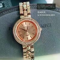 ราคา EAGLE รุ่น AE-105L นาฬิกาข้อมือ นาฬิกาแฟชั่นผู้หญิงทรงกลมหน้าปัดล้อมเพชรระบบควอทซ์สายเหล็กกันน้ำพร้อมกล่อง สวยๆ seikomod premium watch (1732088522421404816)
