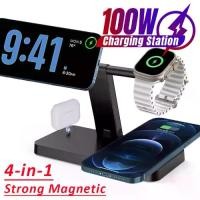 ราคา ที่ชาร์จไร้สายแบบแม่เหล็ก, 100W, 4-in-1, ที่วางโทรศัพท์แบบพับได้, เข้ากันได้กับ iPhone Magsafe, Apple Watch, AirPods4 Pro, การชาร์จอย่างรวดเร็ว, ที่วางโทรศัพท์, เหมาะสำหรับ iPhon (1732088554711647747)