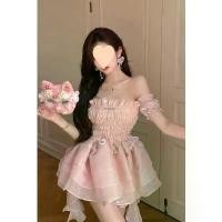 ราคา มินิเดรส คอวี สม็อค พร้อมซับใน ช ุ ด ส ี แ ด ง ไ ป งาน แ ต ่ ง ชุดพรีเวดดิ้ง satin prom dress pearl wedding dress black dress korean style infinity dress ร้าน เช่า ชุด ราตรี (1731859032987698722)