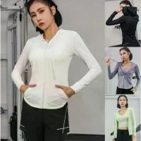 ราคา (YOGA-132) เสื้อคลุมออกกำลังกายผู้หญิง มีฮู้ด เกรดพรีเมียม เสื้อสปอร์ตแขนยาว แจ็คเก็ตแขนยาว เข้าทรงสวย กันแดด กัน UV ใส่คลุมสปอร์ตบรา ขายดี (1732088943691205080)