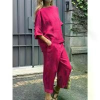 ราคา ชุดเสื้อแขนสามส่วนและกางเกง, กวินทร์, ทิศทาง, สบาย, สไตล์ลำลอง, สีทึบ, [COD] เซ็ท ขายาว สวยๆ สงกรานต์ ชุด กระโปรง คาร์โก้ เอี๊ยม ยีนส์ ขา สั้น (1731923062695298620)