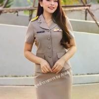 ราคา ชุดกากีหญิงคอฮาวาย+กระโปรง (1731839464491420369)