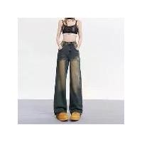 ราคา กางเกงยีนส์ขายาว สีฟ้า สไตล์อเมริกัน วินเทจ ย้อนยุค เท่ เผ็ด สำหรับผู้หญิง ไฮสตรีท อเนกประสงค์ ขากว้าง ทรงตรง อินเทรนด์ กางเกงยีนส์ ทรงกระบอกใหญ่ กางเกง ขาสั้น สาวอวบ ช้าง สาม ส่ (1731915160896964453)