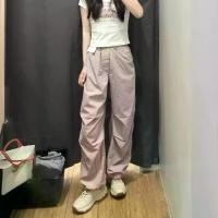 ราคา กางเกงร่มชูชีพ, กางเกงวอร์มคาร์โก้ผู้หญิงลำลอง, ขากว้าง, ดูดซับเหงื่อ, แห้งเร็ว, สไตล์ 464888 กางเกง ผ้าลินิน ผสม ผ้าฝ้าย กางเกง ขาเดฟ (1731586415623571363)