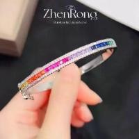 ราคา สร้อยข้อมือผู้หญิง ทัวร์มาลีนสีรุ้ง หรูหรา เต็มไปด้วยเพชร คาร์บอนสูง กำไล เครื่องประดับชั้นดี สดใส เหมาะสำหรับงานแต่งงาน (1730280046250854898)