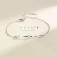 ราคา GLAMORกำไล Twist & Shine สร้อยข้อมือเงินแท้ กําไลข้อมือเงิน สร้อยข้อมือแฟชั่น กําไลเงิน (1732201209081661154)