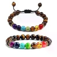 ราคา สร้อยข้อมือลูกปัด, จักระ 7 จักระ, กำไล, การรักษา, หินตาเสือ, เสน่ห์สวดมนต์จักระ, สร้อยข้อมือพระพุทธรูป, ปรับได้, ของขวัญเครื่องประดับสำหรับผู้ชายและผู้หญิง (1732013189240883105)