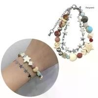 ราคา Y2K สร้อยข้อมือลูกปัดดาว สองชั้น กำไลข้อมือ กำไล เครื่องประดับฤดูร้อนสาว (1732192628605224603)