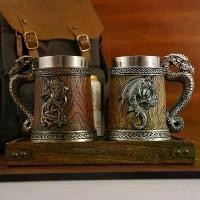 ราคา แก้วเบียร ลายมังกร ทำจากสแตนเลส มีการออกแบบก๊อกน้ำ ความจุมาก เหมาะสำหรับเบียร์และกาแฟ ตกแต่งบาร์ที่บ้าน เหมาะสำหรับวันฮาโลวีน คริสต์มาส ของขวัญวันเกิด จำเป็นสำหรับผู้ที่ชื่นชอบแฟ (1732027514945963440)