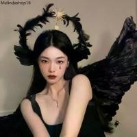 ราคา ขายดี ** ปีกนางฟ้า ขนนก สีขาว สีดํา พร็อพสําหรับแต่งคอสเพลย์ ปาร์ตี้ฮาโลวีน คริสต์มาส (1731402312792770160)