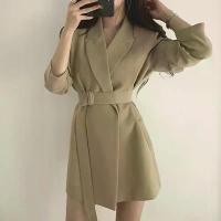 ราคา เดรสผู้หญิง เบลเซอร์ สูทสีพื้น สไตล์เกาหลี มีเข็มขัดยาวปานกลาง มีกระเป๋า (S-XXXL) SF4359 Women Lady เสื้อ Clothing แจ็กเก็ต Blazer ชุด เดรสผ้า ลินิน แท้ ไป งานแต่ง สี น้ําเงิน (1730891749254662444)
