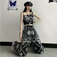 ราคา ชุดเดรสผู้หญิงพร้อมส่ง: เสื้อเชิ้ตสั้นรัดรูป + กางเกงขายาวลำลองทรงหลวม ชุดทำงานสีดำน่ารัก เซ็กซี่ Clothing Women Lady เดรสผ้า ลินิน แท้ ไป งานแต่ง สี น้ําเงิน (1730891898217531692)