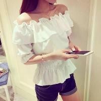 ราคา เสื้อชีฟองผู้หญิง แขนสั้น สไตล์เกาหลี ทรงหลวม กระชับสัดส่วน ดีไซน์เปิดไหล่และเปิดไหล่ เสื้อแฟชั่นฤดูร้อน คอลเลคชั่นผู้คน 110000 เ ส ื ้ อ อก 50 เสื้อ ครอป แขน ตุ๊กตา ผู (1731335502085719831)