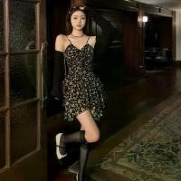 ราคา เดรสลายดอกไม้สีดำ กระโปรงพักน้ำชาไม่สม่ำเสมอ เดรสสลิปเอวลอยสาวฮอต Clothing Dress เสื้อผ้า เสื้อ งานแต่ง Women ผู้หญิง (1731521124291676936)