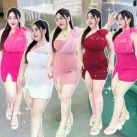 ราคา เดรสแขนมุ้งเบี่ยงโบว์บ่าสาวอวบ มี5สี อก38-44 เอว32-40 สพ42-48 เดรสออกงาน งานบวช งานแต่ง (1731505552439280962)