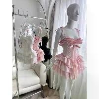 ราคา P144 พร้อมส่งในไทย ชุดเซตสองชิ้น สไตล์สาวเวียดนามสไตล์ลูกคุณหนู สำหรับออกเดท ปาร์ตี้ งานแต่ง งานวันเกิด เสื้อสายเดี่ยวเกาะอกสายปรับระดับผูกโบว์ได้ ด้านหน้างานรอยเชือกมีฟองน้ำ + ก (1731833653472036068)